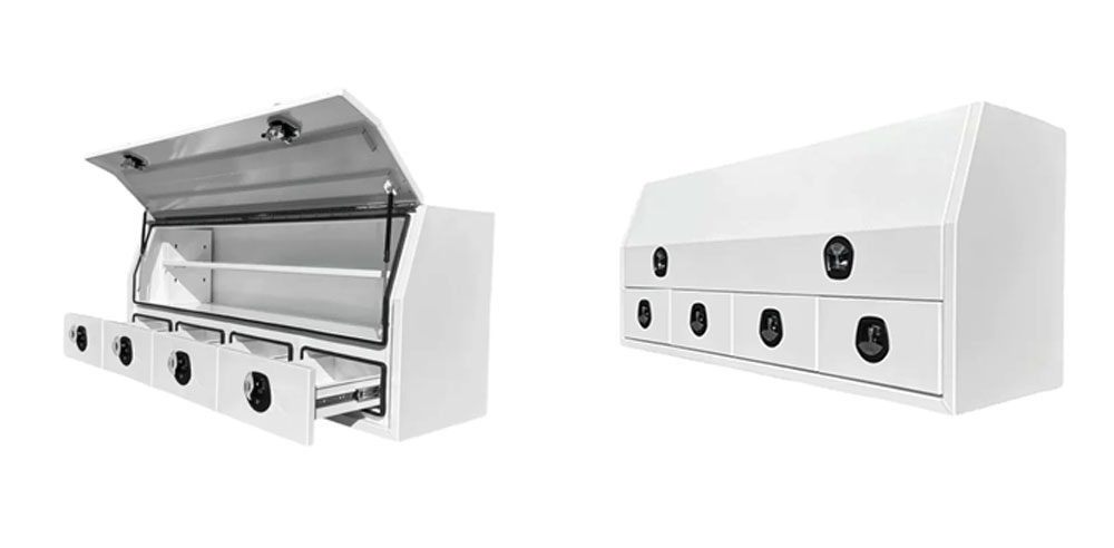 Werkzeugkasten mit seitlicher Öffnung aus Aluminium